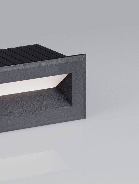 Nova Luce LED Wandeinbauleuchte Vivion 1W warmweiss 3000K IP54 salzwasserfest Schwarz 10x6,5cm 9030819