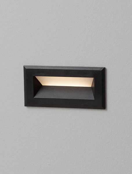 Nova Luce LED Wandeinbauleuchte Vivion 1W warmweiss 3000K IP54 salzwasserfest Schwarz 10x6,5cm 9030819