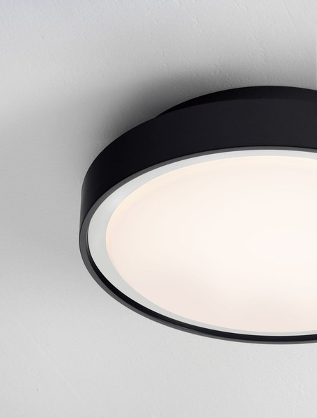 Nova Luce LED Außen-Deckenleuchte Sky 15W warmweiss 3000K IP65 salzwasserfest Schwarz Aluminium Ø30cm 9030823