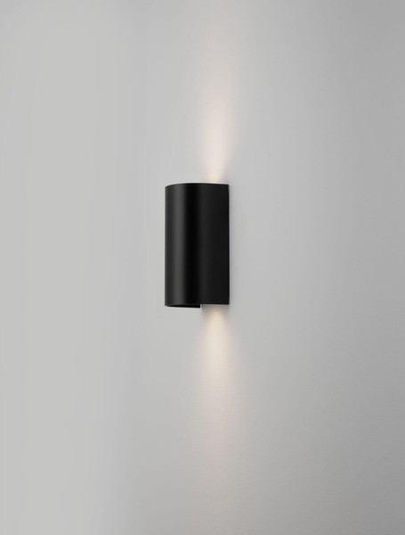 Nova Luce Außen-Wandleuchte York 2-flammig 2xGU10 IP65 salzwasserfest Schwarz Aluminium 19,5x11cm 9030830