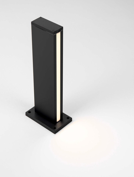 Nova Luce LED Sockelleuchte Sasso 9W warmweiss 3000K IP54 salzwasserfest Anthrazit Aluminium 40cm 9030854