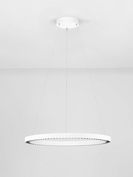 Nova Luce LED Pendelleuchte Deos dimmbar 27W warmweiss 3000K Weiß Aluminium Ø65cm 9030895