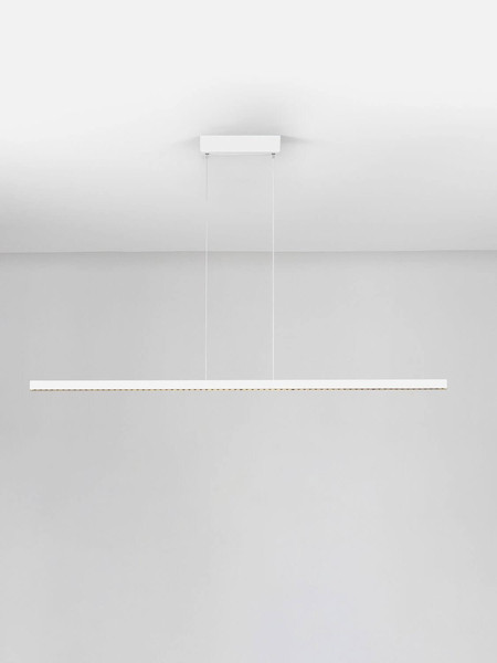 Nova Luce LED Pendelleuchte Deos dimmbar 25W warmweiss 3000K Weiß Aluminium 159x3cm 9030897