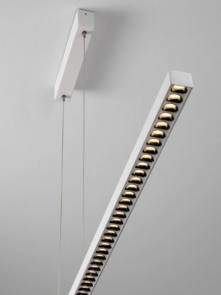 Nova Luce LED Pendelleuchte Deos dimmbar 25W warmweiss 3000K Weiß Aluminium 159x3cm 9030897