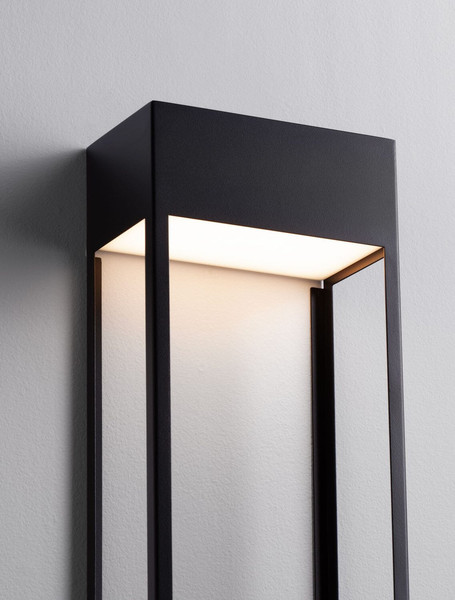 Nova Luce LED Außen-Wandleuchte Moby 20W warmweiss 3000K IP65 salzwasserfest Schwarz Aluminium Edelstahl 40x16cm 9030900