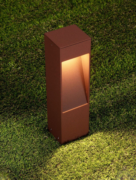 Nova Luce LED Sockelleuchte Maddi 7W warmweiss 3000K IP65 salzwasserfest Cortenstahl Aluminium 30cm 9030904