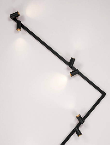Nova Luce Deckenleuchte Oso schwenkbar 8-flammig 8xGU10 Schwarz Aluminium 300x8cm 9030918