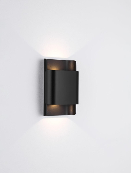 Nova Luce LED Außen-Wandleuchte Nocta 10W warmweiss 3000K IP54 salzwasserfest Schwarz Aluminium 18x13cm 9030922