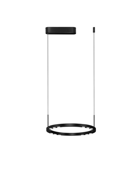 Nova Luce LED Pendelleuchte Lunette dimmbar 28W warmweiss 3000K Schwarz Aluminium Ø40cm 9030924