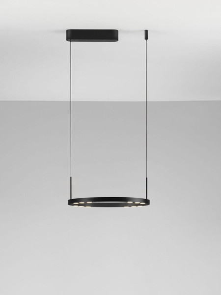 Nova Luce LED Pendelleuchte Lunette dimmbar 28W warmweiss 3000K Schwarz Aluminium Ø40cm 9030924