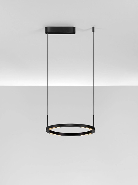 Nova Luce LED Pendelleuchte Lunette dimmbar 28W warmweiss 3000K Schwarz Aluminium Ø40cm 9030924