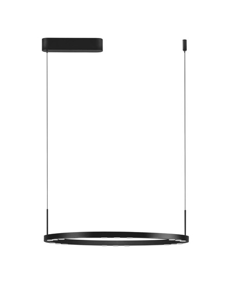 Nova Luce LED Pendelleuchte Lunette dimmbar 34W warmweiss 3000K Schwarz Aluminium Ø60cm 9030925
