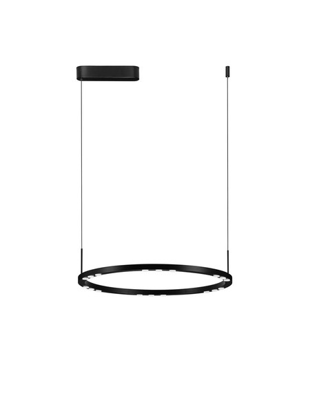Nova Luce LED Pendelleuchte Lunette dimmbar 34W warmweiss 3000K Schwarz Aluminium Ø60cm 9030925