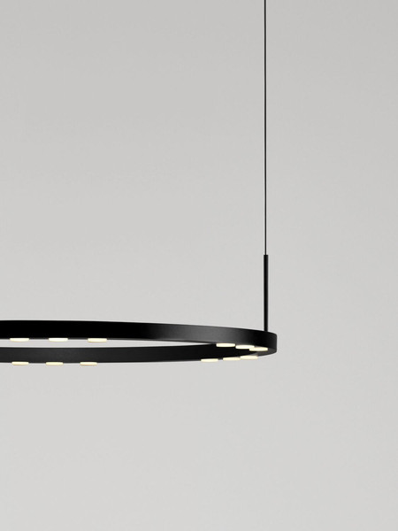 Nova Luce LED Pendelleuchte Lunette dimmbar 34W warmweiss 3000K Schwarz Aluminium Ø60cm 9030925