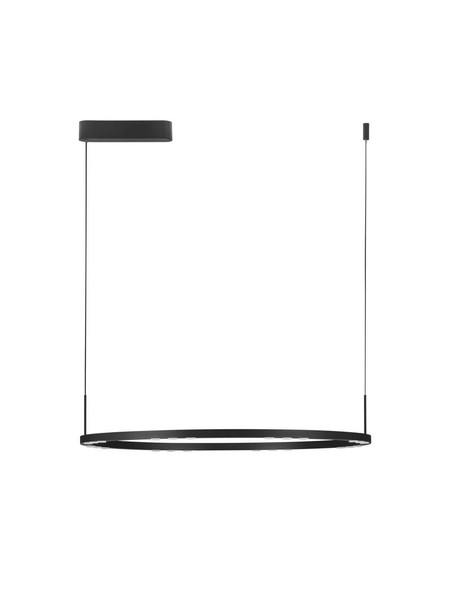 Nova Luce LED Pendelleuchte Lunette dimmbar 46W warmweiss 3000K Schwarz Aluminium Ø80cm 9030926