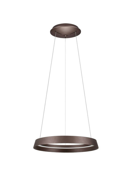Nova Luce LED Pendelleuchte Ormi dimmbar 38W CCT warm-/neutralweiss 2700/3000/4000K Kaffeebraun Aluminium Ø45cm 9030927