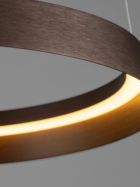 Nova Luce LED Pendelleuchte Ormi dimmbar 38W CCT warm-/neutralweiss 2700/3000/4000K Kaffeebraun Aluminium Ø45cm 9030927