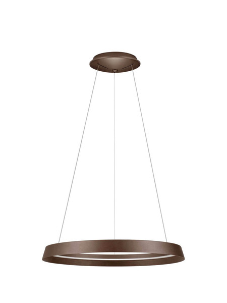 Nova Luce LED Pendelleuchte Ormi dimmbar 52W CCT warm-/neutralweiss 2700/3000/4000K Kaffeebraun Aluminium Ø60cm 9030928