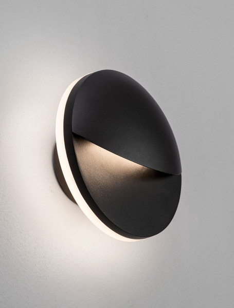 Nova Luce LED Außen-Wandleuchte Pan 9W warmweiss 3000K IP54 salzwasserfest Anthrazit Aluminium Ø15cm 9030932