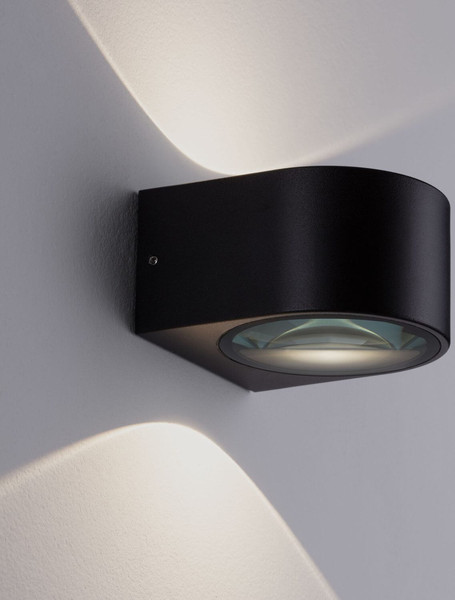 Nova Luce LED Außen-Wandleuchte Opera 11W warmweiss 3000K IP54 salzwasserfest Anthrazit Aluminium 11x10cm 9030937