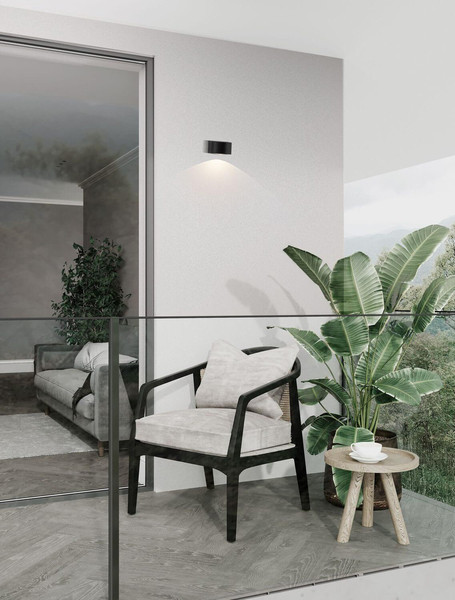 Nova Luce LED Außen-Wandleuchte Opera 6W warmweiss 3000K IP54 salzwasserfest Anthrazit Aluminium 11x10cm 9030940