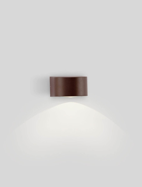 Nova Luce LED Außen-Wandleuchte Opera 6W warmweiss 3000K IP54 salzwasserfest Cortenstahl Aluminium 11x10cm 9030941