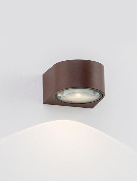 Nova Luce LED Außen-Wandleuchte Opera 6W warmweiss 3000K IP54 salzwasserfest Cortenstahl Aluminium 11x10cm 9030941