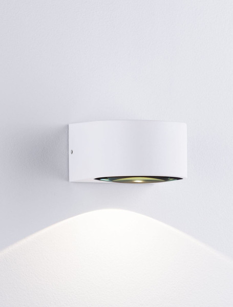 Nova Luce LED Außen-Wandleuchte Opera 6W warmweiss 3000K IP54 salzwasserfest Weiß Aluminium 11x10cm 9030942