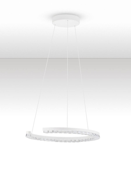 Nova Luce LED Pendelleuchte Greamy dimmbar 21W warmweiss 3000K Weiß Aluminium Ø46cm 9030951