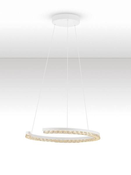 Nova Luce LED Pendelleuchte Greamy dimmbar 21W warmweiss 3000K Weiß Aluminium Ø46cm 9030951