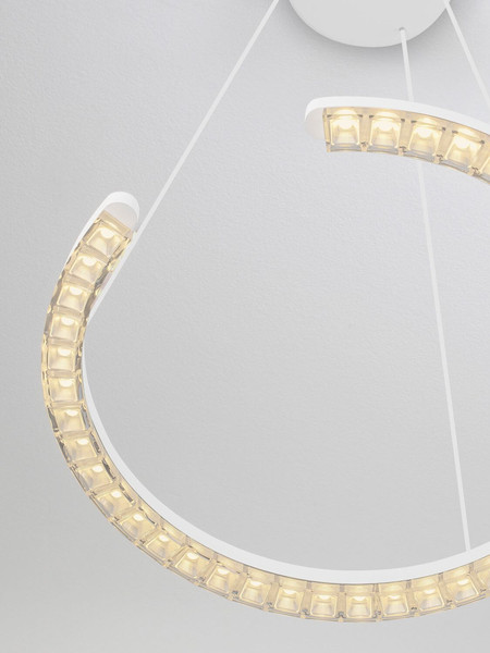Nova Luce LED Pendelleuchte Greamy dimmbar 21W warmweiss 3000K Weiß Aluminium Ø46cm 9030951