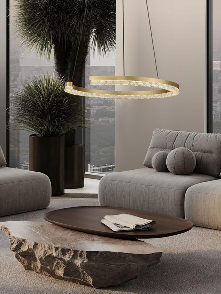 Nova Luce LED Pendelleuchte Greamy dimmbar 21W warmweiss 3000K Gold Aluminium Ø46cm 9030952