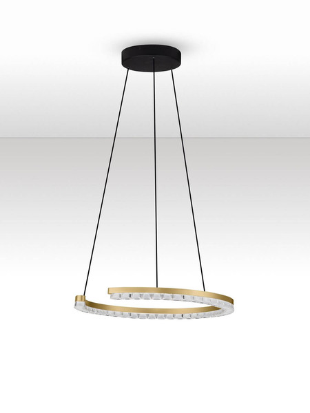 Nova Luce LED Pendelleuchte Greamy dimmbar 21W warmweiss 3000K Gold Aluminium Ø46cm 9030952