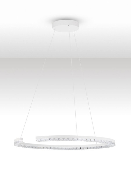 Nova Luce LED Pendelleuchte Greamy dimmbar 30W warmweiss 3000K Weiß Aluminium Ø65cm 9030953