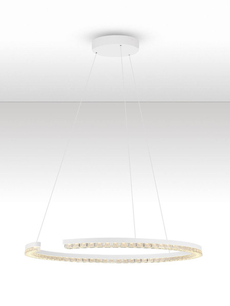 Nova Luce LED Pendelleuchte Greamy dimmbar 30W warmweiss 3000K Weiß Aluminium Ø65cm 9030953