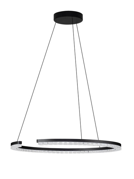 Nova Luce LED Pendelleuchte Greamy dimmbar 30W warmweiss 3000K Schwarz Aluminium Ø65cm 9030954