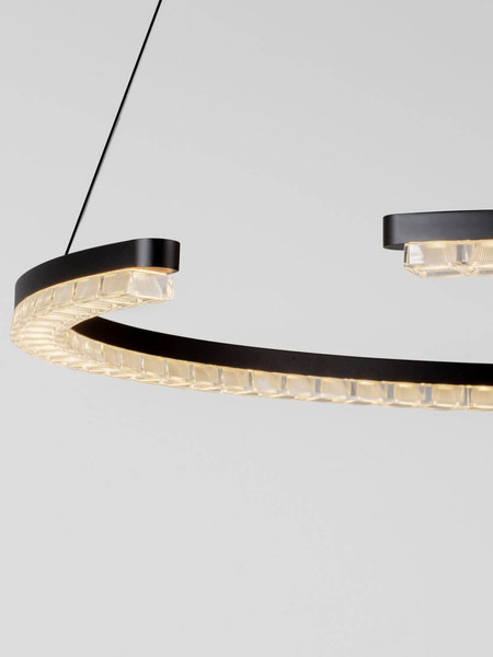 Nova Luce LED Pendelleuchte Greamy dimmbar 30W warmweiss 3000K Schwarz Aluminium Ø65cm 9030954