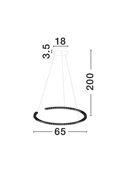 Nova Luce LED Pendelleuchte Greamy dimmbar 30W warmweiss 3000K Schwarz Aluminium Ø65cm 9030954