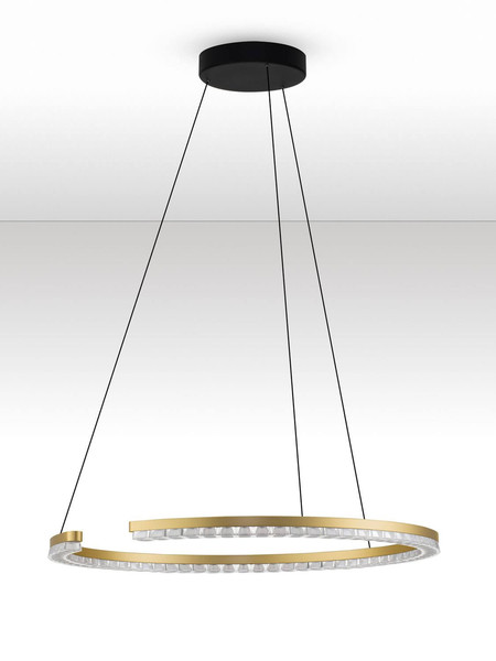 Nova Luce LED Pendelleuchte Greamy dimmbar 30W warmweiss 3000K Gold Aluminium Ø65cm 9030955