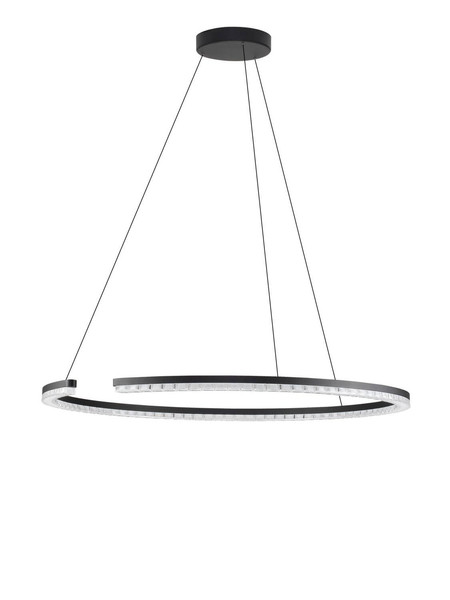 Nova Luce LED Pendelleuchte Greamy dimmbar 43W warmweiss 3000K Schwarz Aluminium Ø85cm 9030956