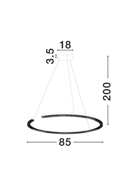 Nova Luce LED Pendelleuchte Greamy dimmbar 43W warmweiss 3000K Schwarz Aluminium Ø85cm 9030956