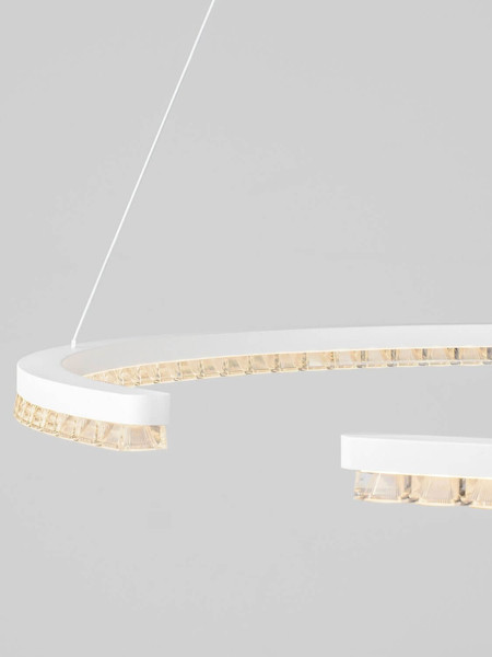 Nova Luce LED Pendelleuchte Greamy dimmbar 43W warmweiss 3000K Weiß Aluminium Ø85cm 9030957