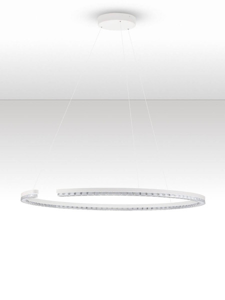 Nova Luce LED Pendelleuchte Greamy dimmbar 43W warmweiss 3000K Weiß Aluminium Ø85cm 9030957