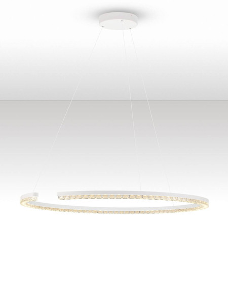 Nova Luce LED Pendelleuchte Greamy dimmbar 43W warmweiss 3000K Weiß Aluminium Ø85cm 9030957