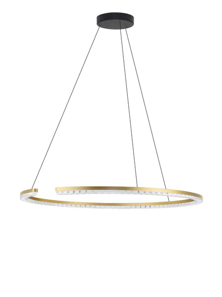 Nova Luce LED Pendelleuchte Greamy dimmbar 43W warmweiss 3000K Gold Aluminium Ø85cm 9030958