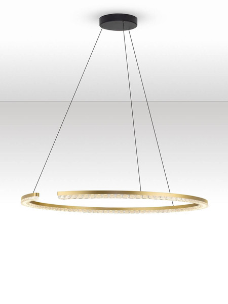 Nova Luce LED Pendelleuchte Greamy dimmbar 43W warmweiss 3000K Gold Aluminium Ø85cm 9030958
