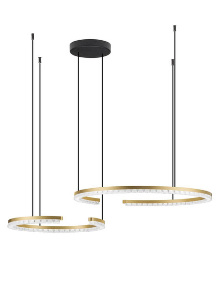 Nova Luce LED Pendelleuchte Greamy dimmbar 49W warmweiss 3000K Gold Aluminium 93x65cm 9030959