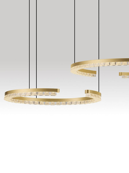 Nova Luce LED Pendelleuchte Greamy dimmbar 49W warmweiss 3000K Gold Aluminium 93x65cm 9030959