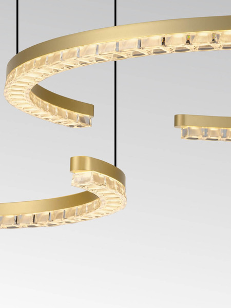 Nova Luce LED Pendelleuchte Greamy dimmbar 49W warmweiss 3000K Gold Aluminium 93x65cm 9030959
