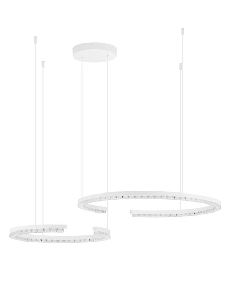 Nova Luce LED Pendelleuchte Greamy dimmbar 49W warmweiss 3000K Weiß Aluminium 93x65cm 9030961